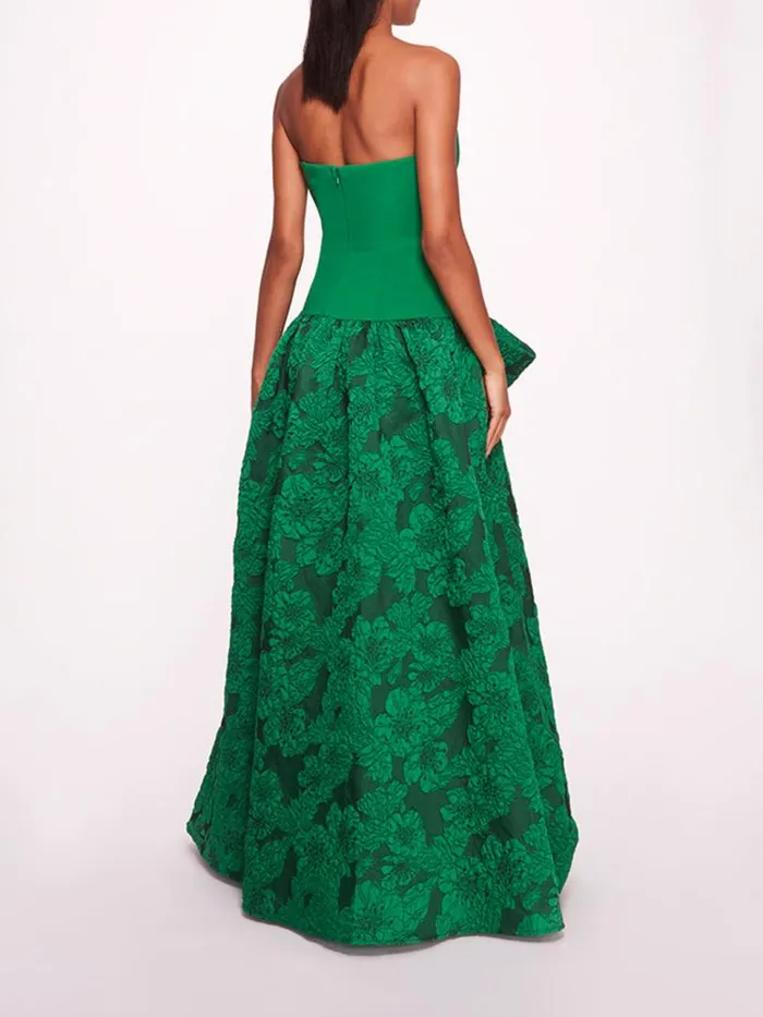 Marchesa Marchesa Notte Calathea Gown Emerald 8211 Women