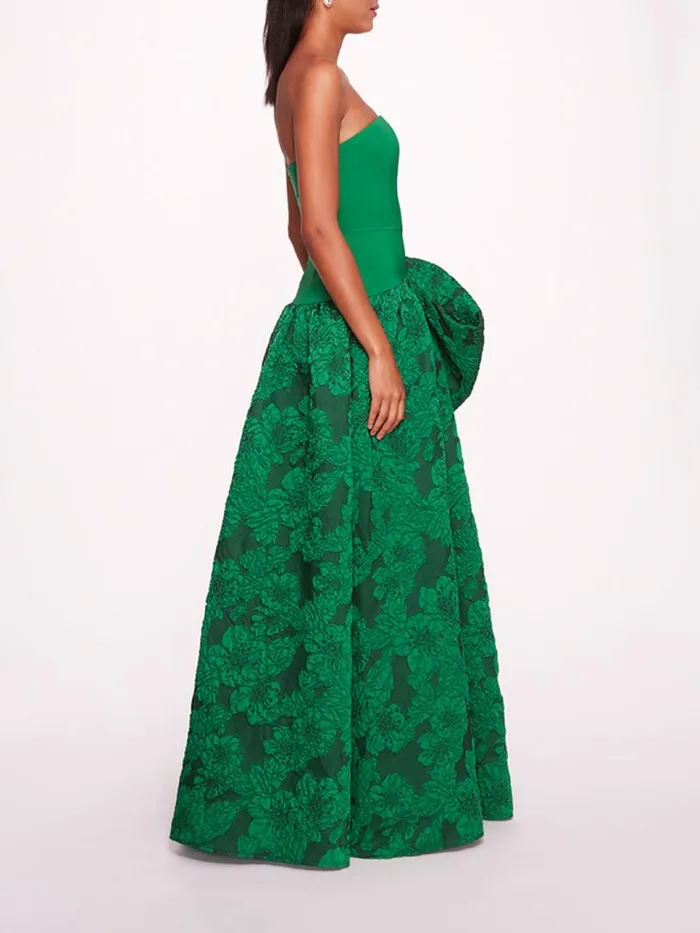 Marchesa Marchesa Notte Calathea Gown Emerald 8211 Women