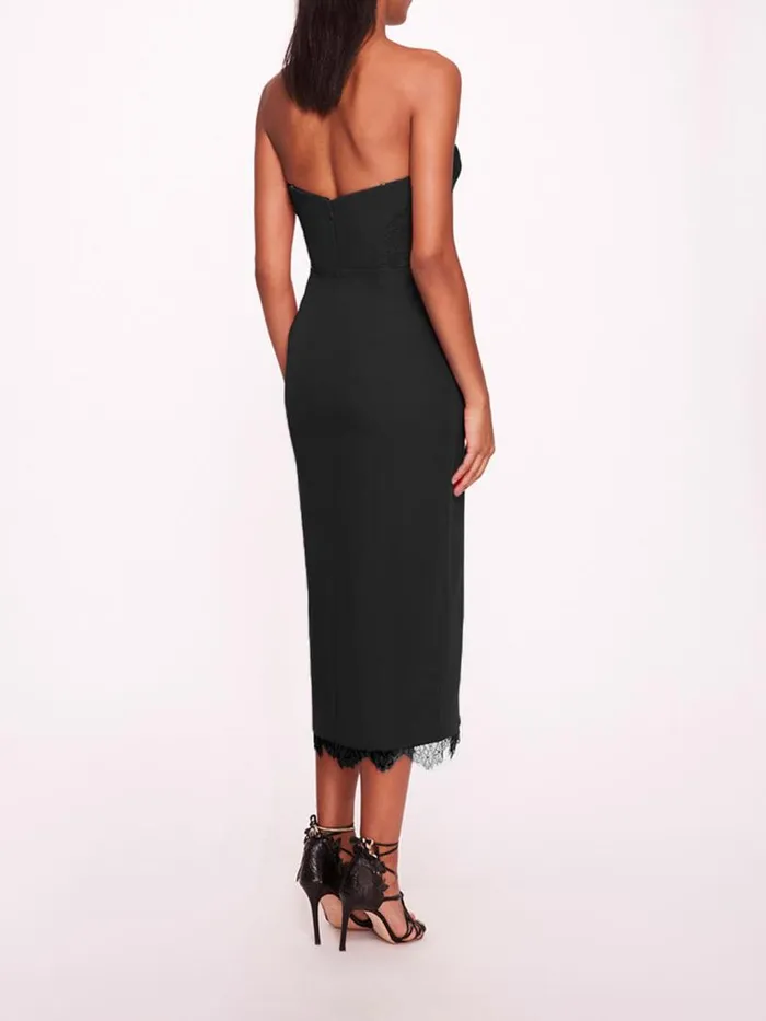 Marchesa Marchesa Notte Draped Bodice Crepe Dress Black 8211 Women