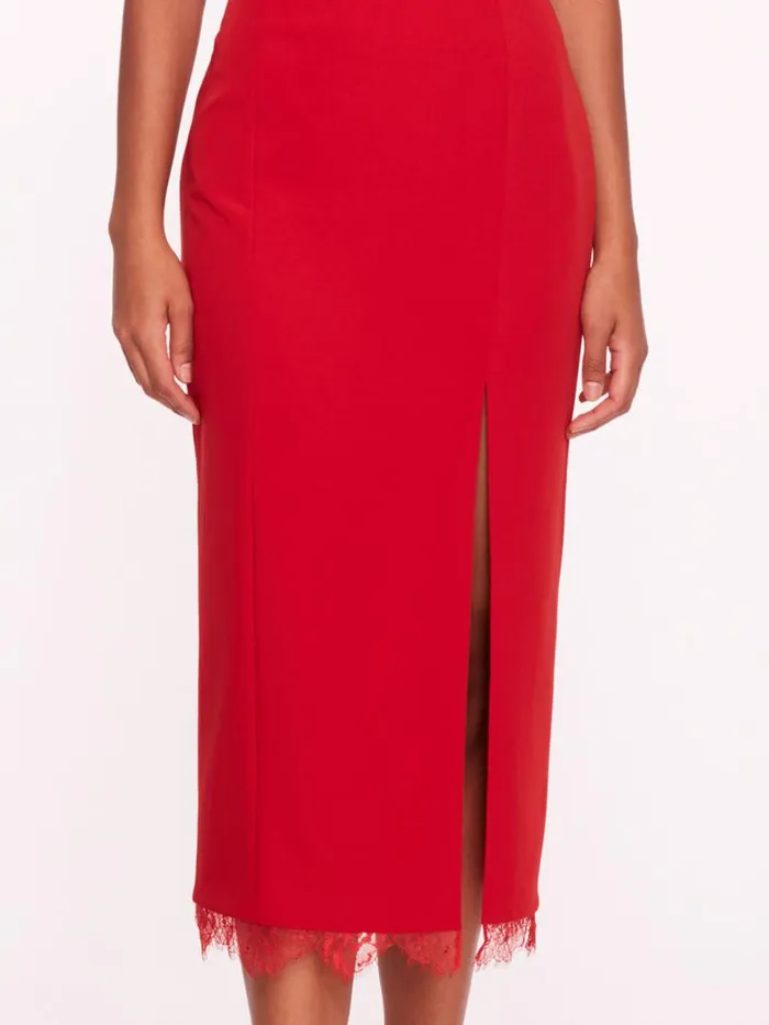 Marchesa Marchesa Notte Draped Bodice Crepe Dress Red 8211 Women