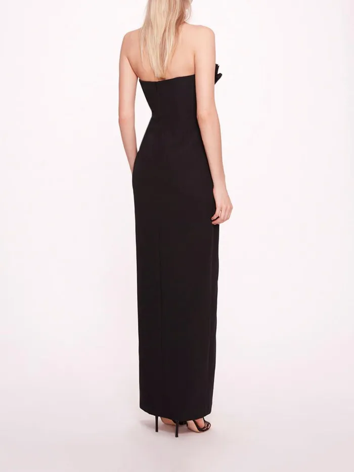 Marchesa Marchesa Notte Pleated Neckline Gown Black 8211 Women