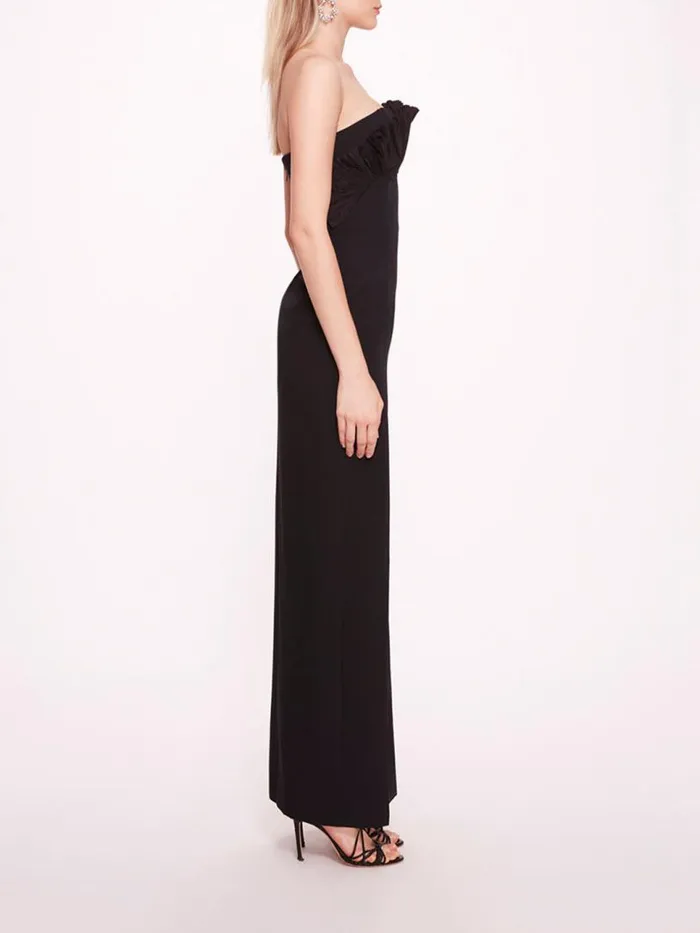 Marchesa Marchesa Notte Pleated Neckline Gown Black 8211 Women