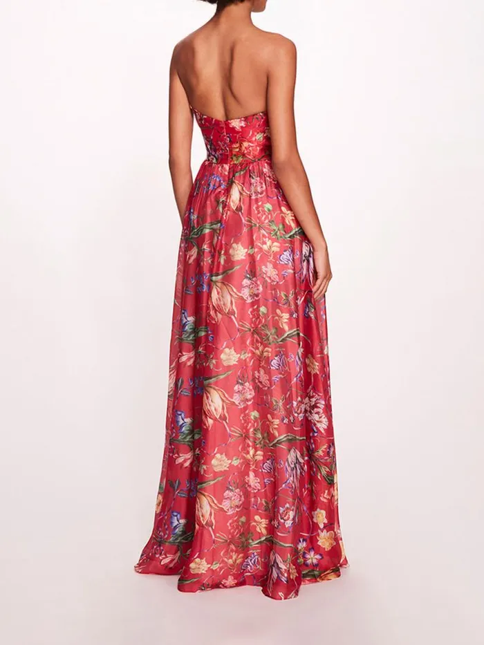 Marchesa Marchesa Notte Ribbons Cape Gown Fuchsia 8211 Women