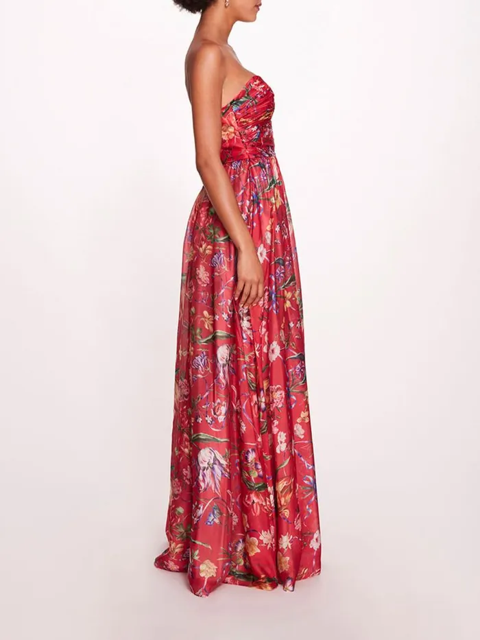 Marchesa Marchesa Notte Ribbons Cape Gown Fuchsia 8211 Women