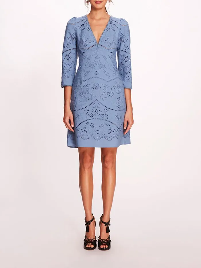 Marchesa Marchesa Rosa Anise Mini Dress Blue 8211 Women