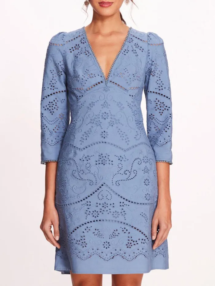 Marchesa Marchesa Rosa Anise Mini Dress Blue 8211 Women