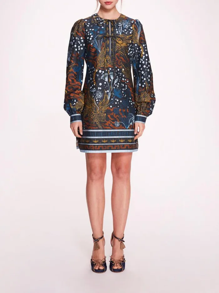 Marchesa Marchesa Rosa Flying Cheetah Mini Dress Blue Multi 8211 Women