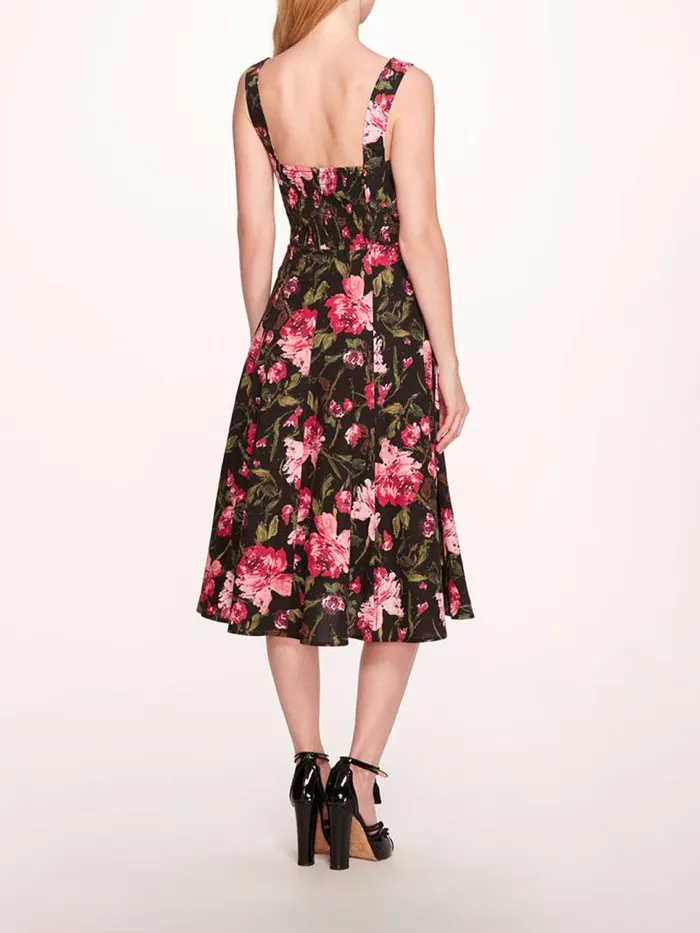 Marchesa Marchesa Rosa Holly Midi Dress Magenta Black 8211 Women