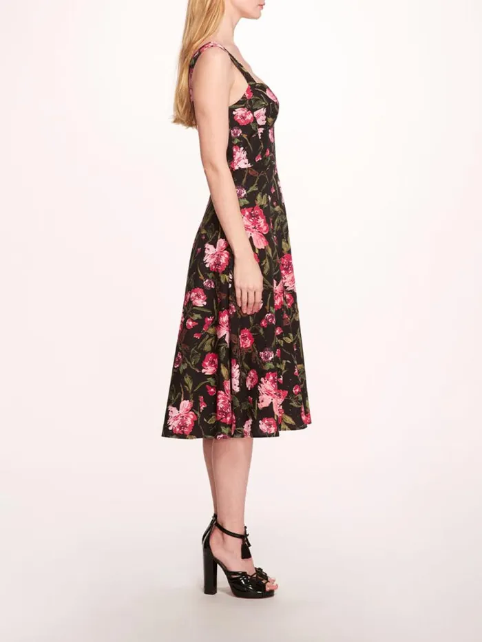 Marchesa Marchesa Rosa Holly Midi Dress Magenta Black 8211 Women