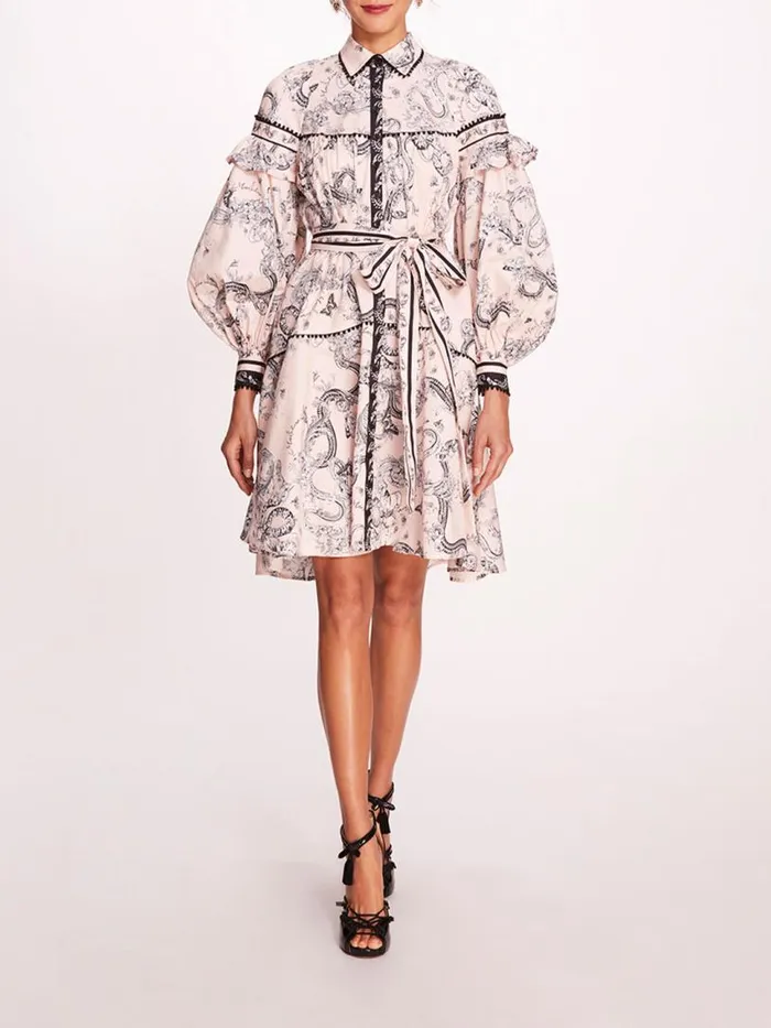 Marchesa Marchesa Rosa Laurel Shirtdress Blush Multi 8211 Women