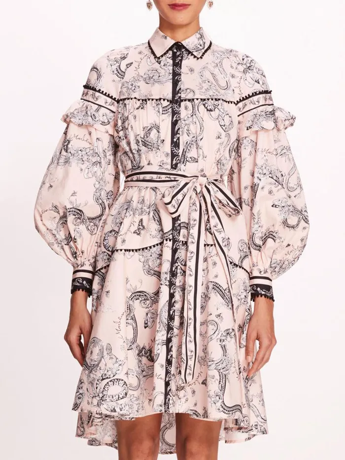 Marchesa Marchesa Rosa Laurel Shirtdress Blush Multi 8211 Women