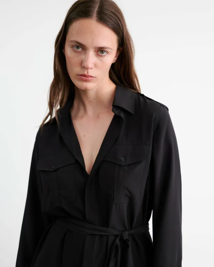 MARCIA SILK DRESS Black Women Nili Lotan Dresses and Skirts