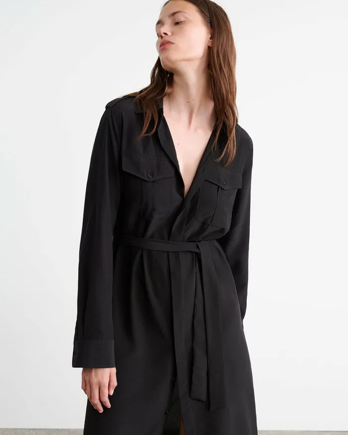 MARCIA SILK DRESS Black Women Nili Lotan Dresses and Skirts