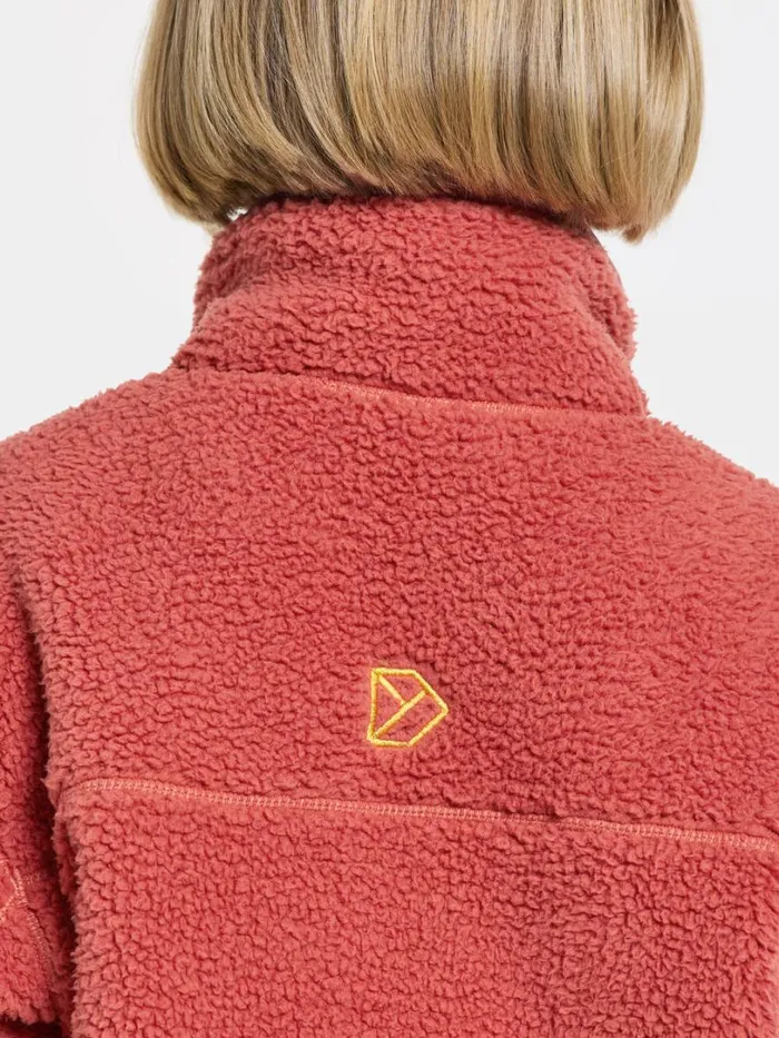 Marmor Kids039 FullZip Long Mineral Red Kids Didriksons Fleece and Midlayers
