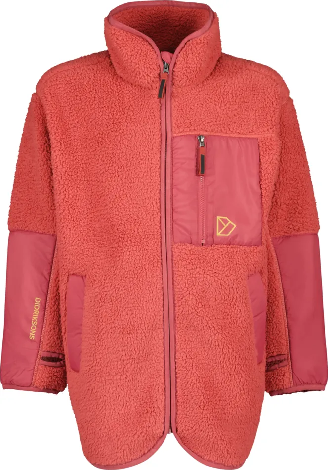 Marmor Kids039 FullZip Long Mineral Red Kids Didriksons Fleece and Midlayers