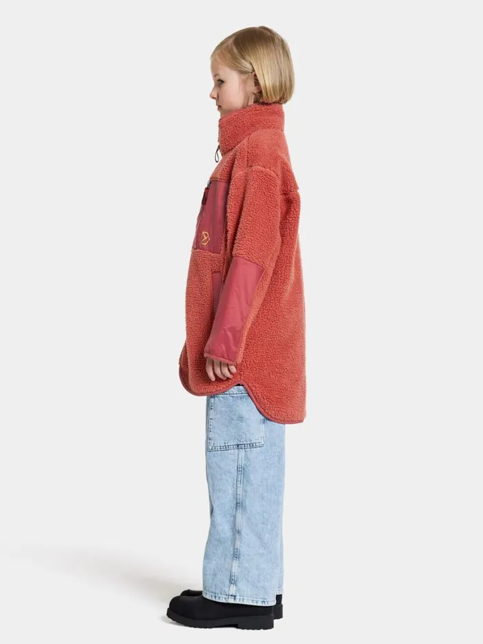 Marmor Kids039 FullZip Long Mineral Red Kids Didriksons Fleece and Midlayers