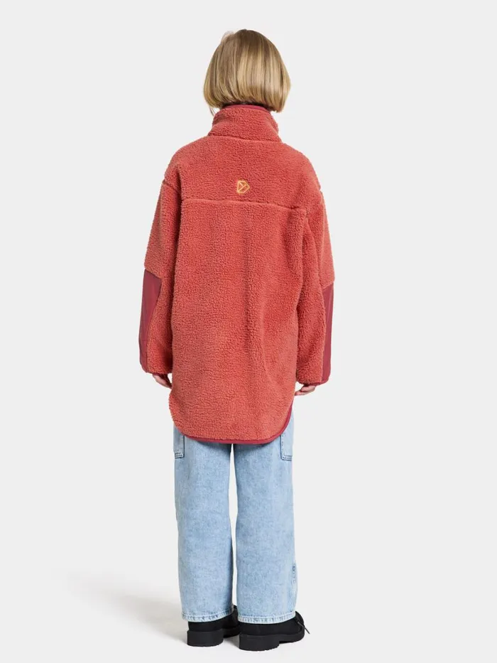 Marmor Kids039 FullZip Long Mineral Red Kids Didriksons Fleece and Midlayers