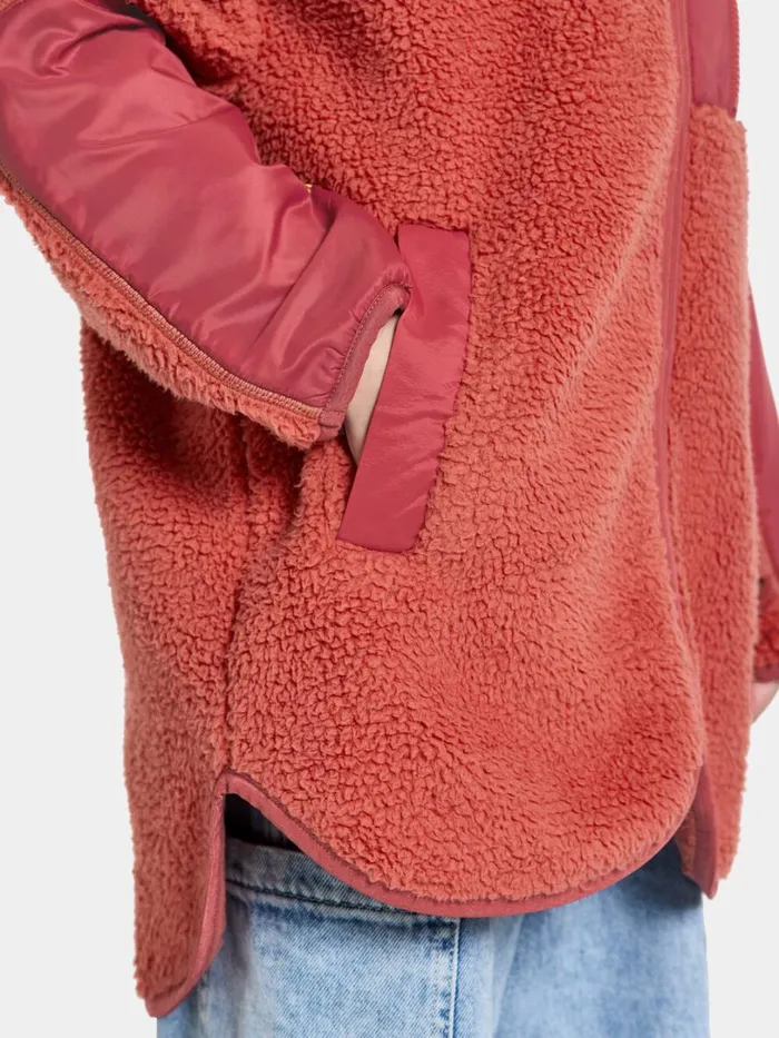Marmor Kids039 FullZip Long Mineral Red Kids Didriksons Fleece and Midlayers