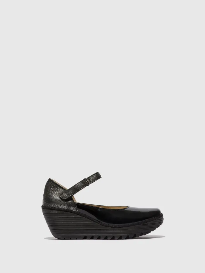 Mary Jane Shoes YAWO345FLY BLACKSILVER Women Fly London Shoes