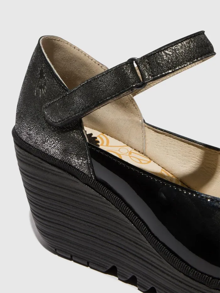 Mary Jane Shoes YAWO345FLY BLACKSILVER Women Fly London Shoes