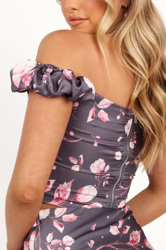 Matching Sets Arabella Two Piece Set Steel Grey Floral 8211 Petal and Pup Women
