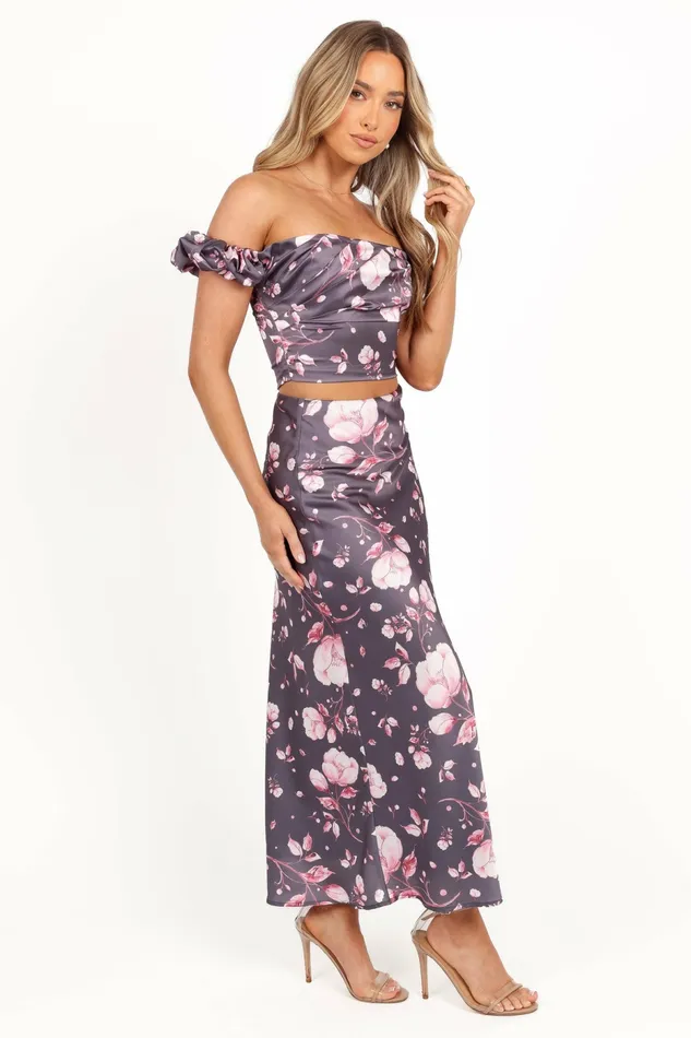 Matching Sets Arabella Two Piece Set Steel Grey Floral 8211 Petal and Pup Women