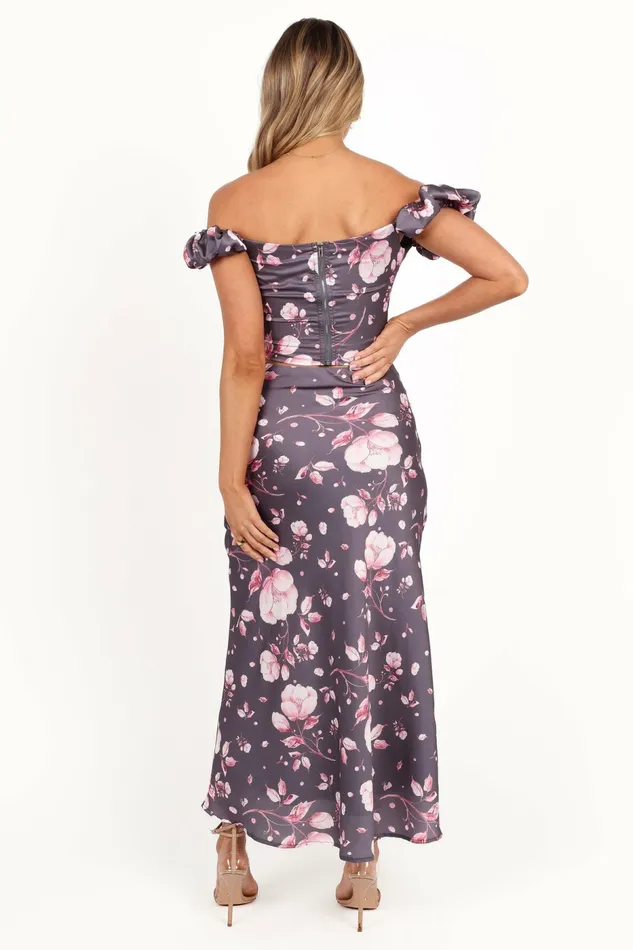 Matching Sets Arabella Two Piece Set Steel Grey Floral 8211 Petal and Pup Women