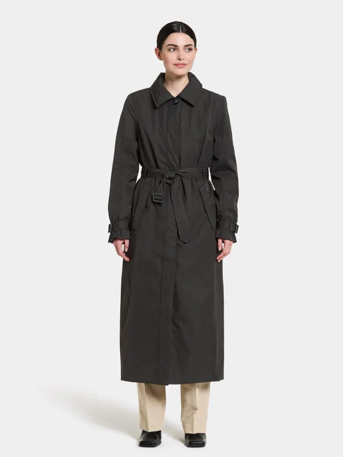 Matilde Coat Long Black Women Didriksons Waterproof Jackets