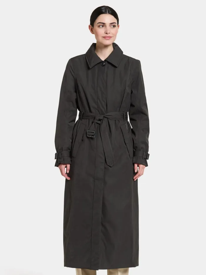 Matilde Coat Long Black Women Didriksons Waterproof Jackets