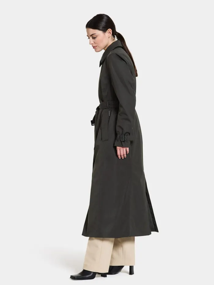 Matilde Coat Long Black Women Didriksons Waterproof Jackets