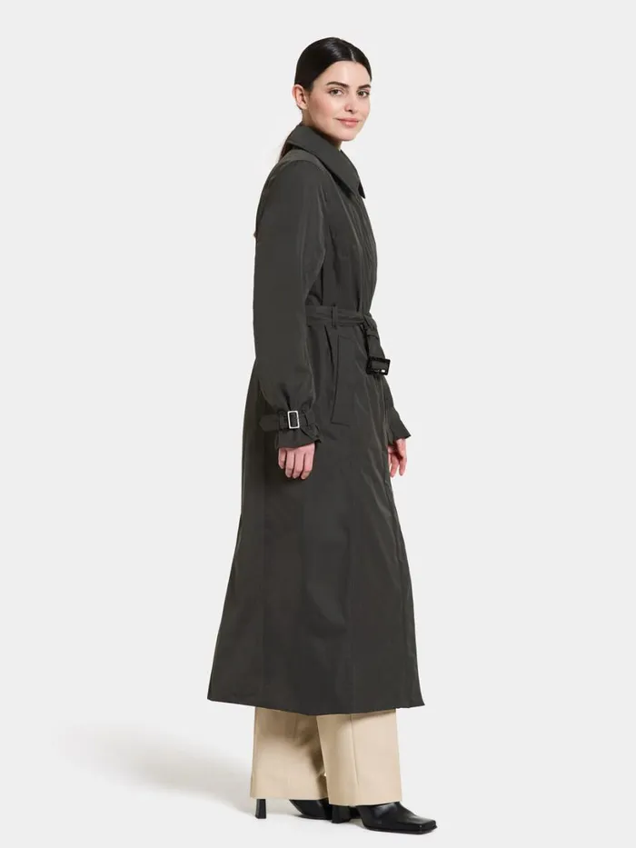 Matilde Coat Long Black Women Didriksons Waterproof Jackets