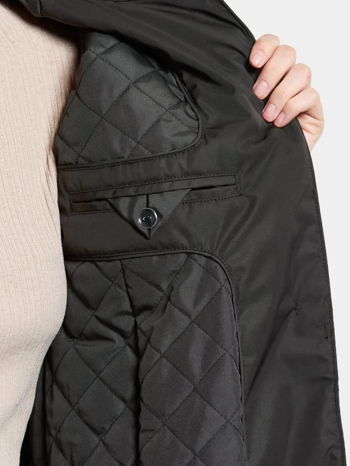 Matilde Coat Long Black Women Didriksons Waterproof Jackets