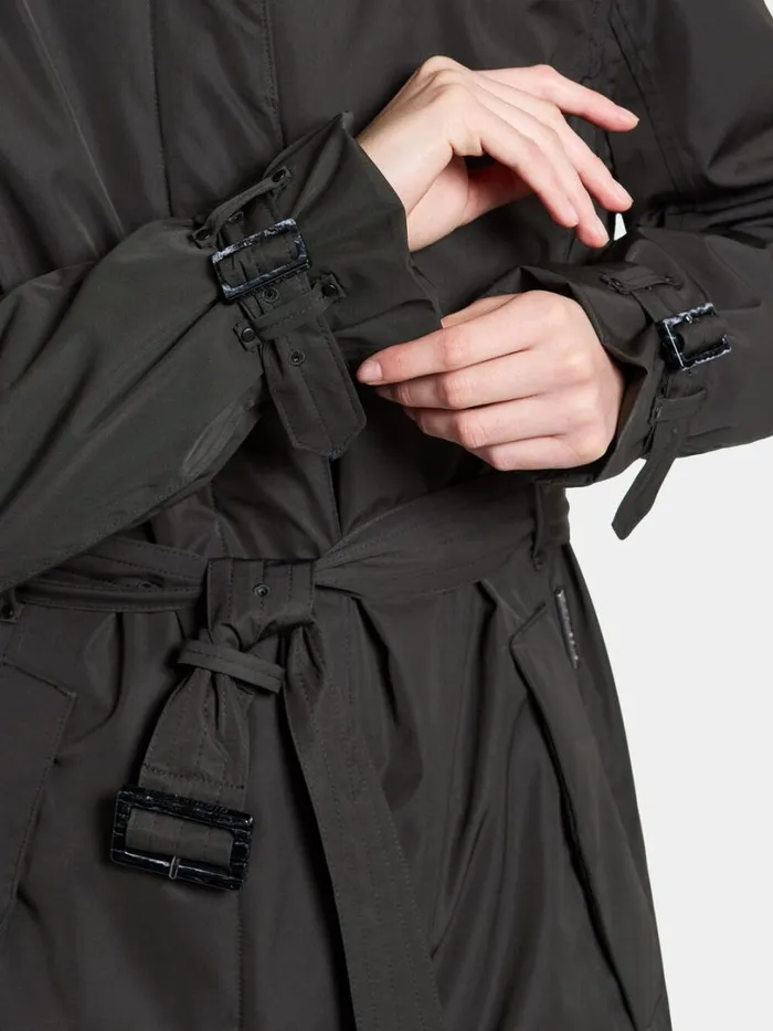 Matilde Coat Long Black Women Didriksons Waterproof Jackets