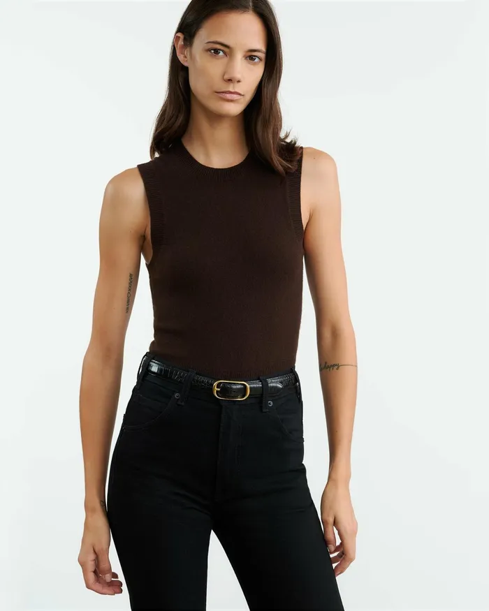 MAY CASHMERE TANK Espresso Women Nili Lotan Tops