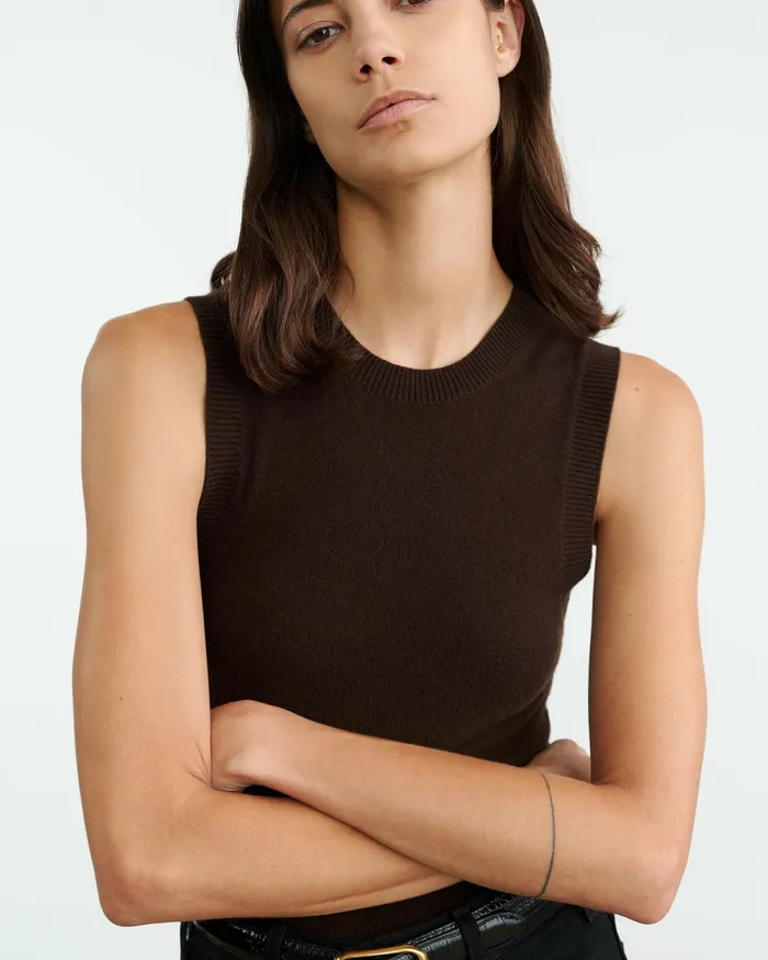 MAY CASHMERE TANK Espresso Women Nili Lotan Tops