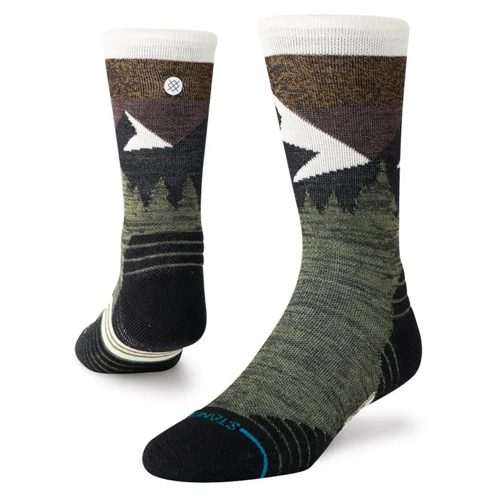 Medium Performance Wool Crew Socks Mid Wool 8211 Olive MenWomen Stance Crew