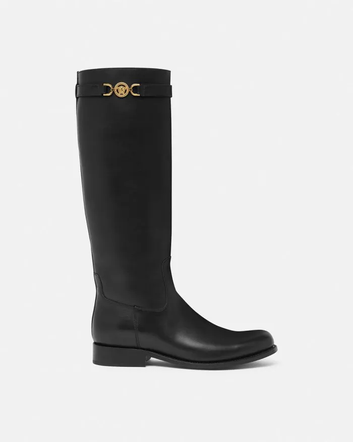 Medusa 03995 KneeHigh Boots Blackgold Women Versace Boots