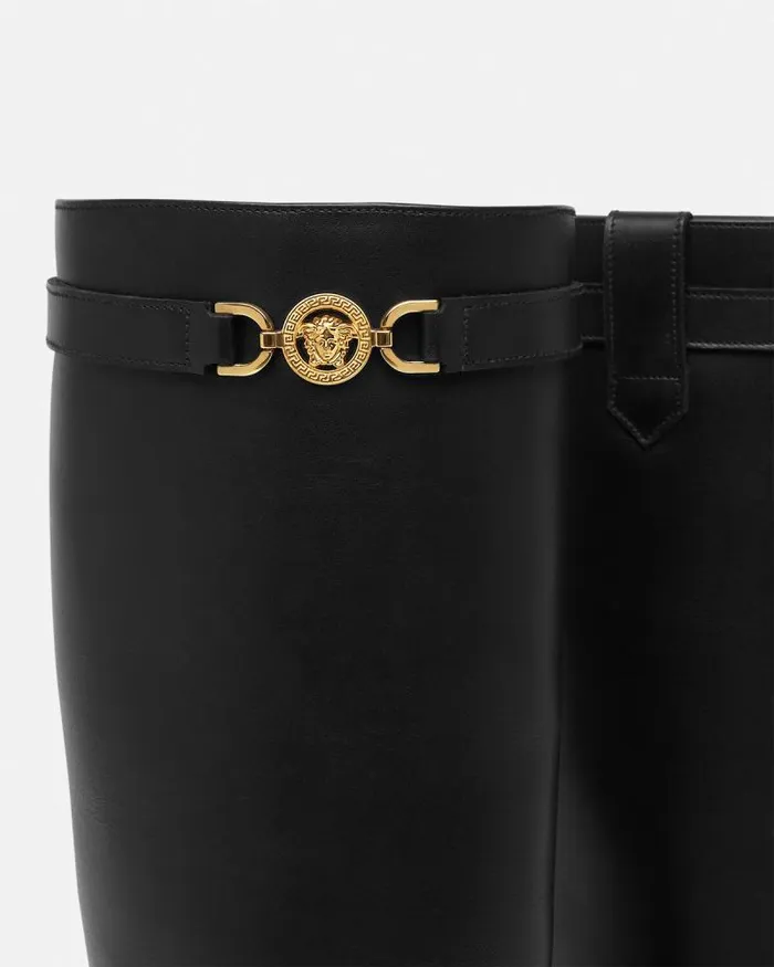 Medusa 03995 KneeHigh Boots Blackgold Women Versace Boots