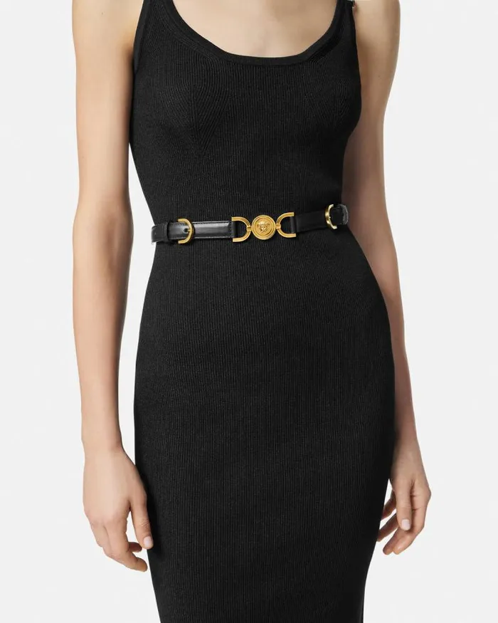 Medusa 03995 Leather Belt 2 Cm Blackgold Women Versace Belts