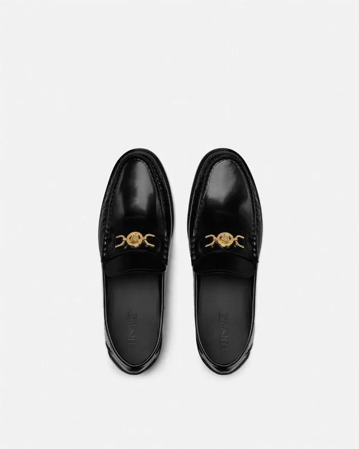 Medusa 03995 Loafers Blackgold Men Versace Loafers and Slippers