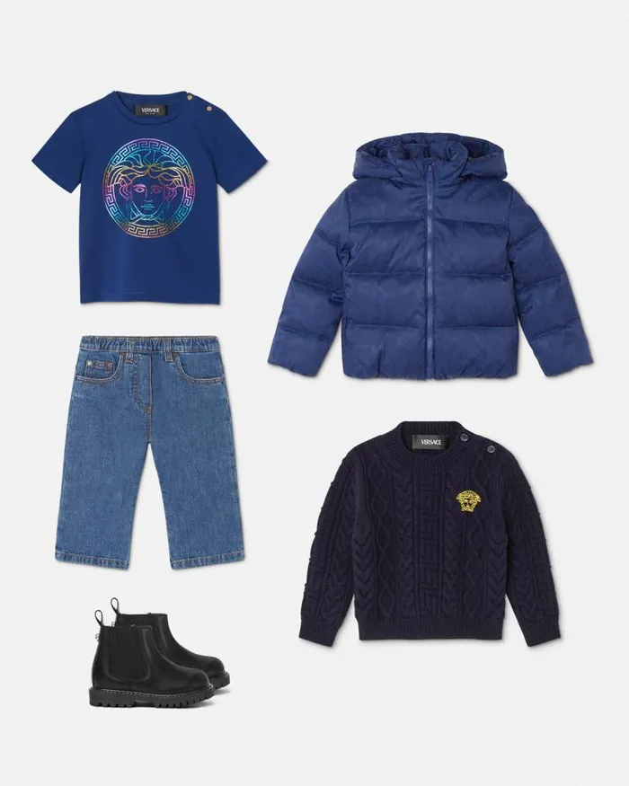 Medusa Baby TShirt Blue Children Versace Clothing