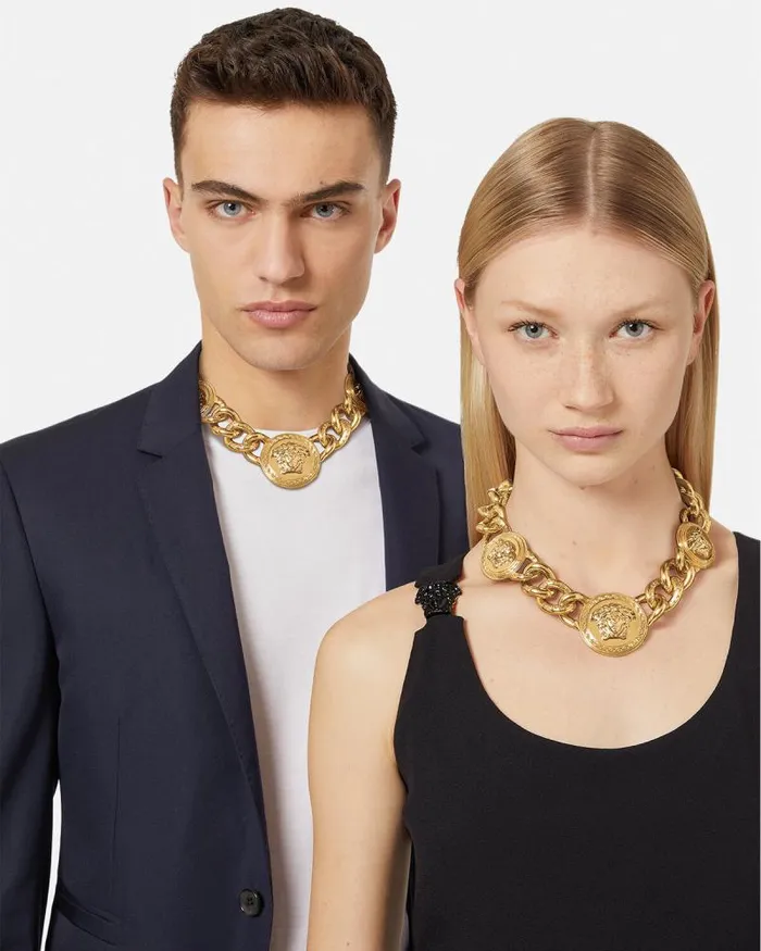 Medusa Chain Necklace Gold Women Versace Necklaces