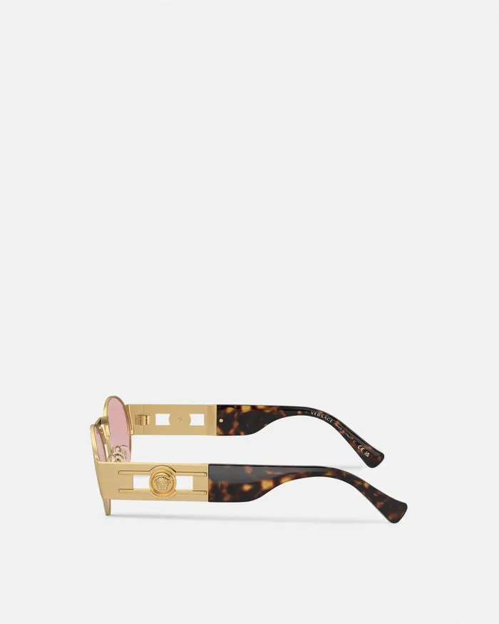 Medusa Deco Oval Sunglasses Havanagold WomenMen Versace Sunglasses