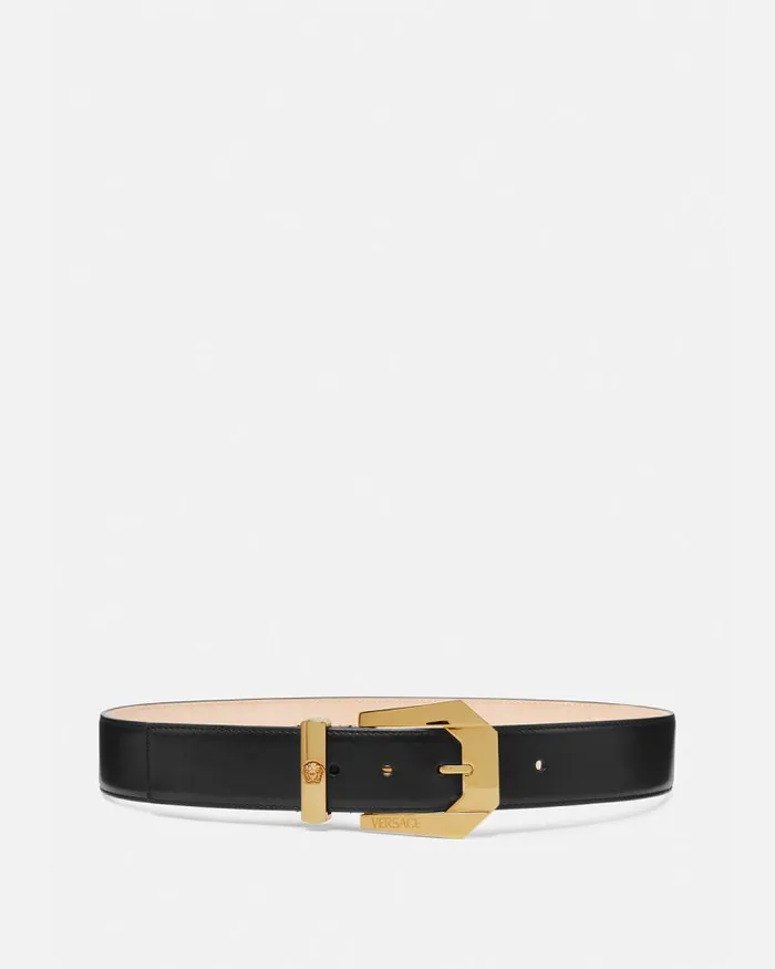 Medusa Heritage Leather Belt 4 Cm Blackgold Women Versace Belts