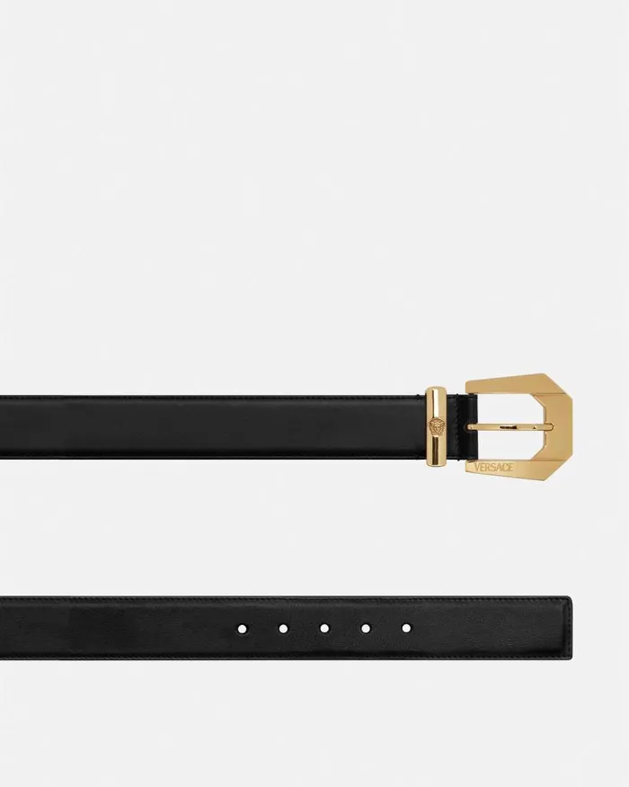 Medusa Heritage Leather Belt 4 Cm Blackgold Women Versace Belts