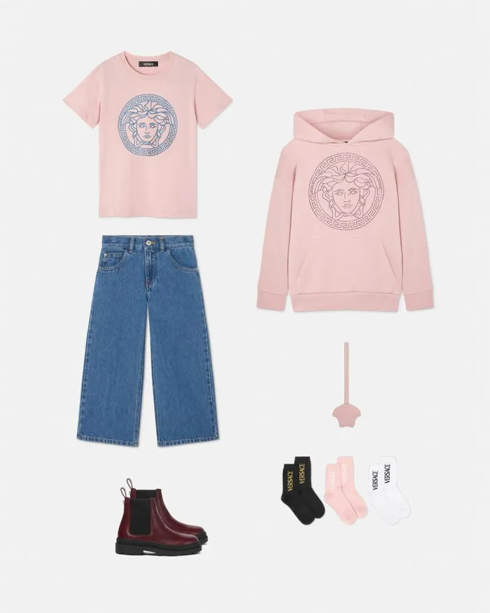 Medusa Kids TShirt Light Pink Children Versace Clothing