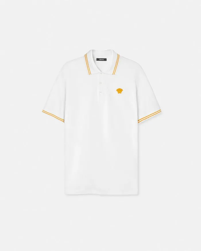 Medusa Polo Shirt White Men Versace TShirts and Polos