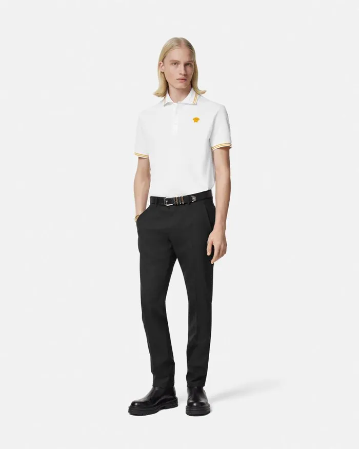 Medusa Polo Shirt White Men Versace TShirts and Polos