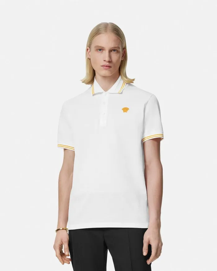 Medusa Polo Shirt White Men Versace TShirts and Polos