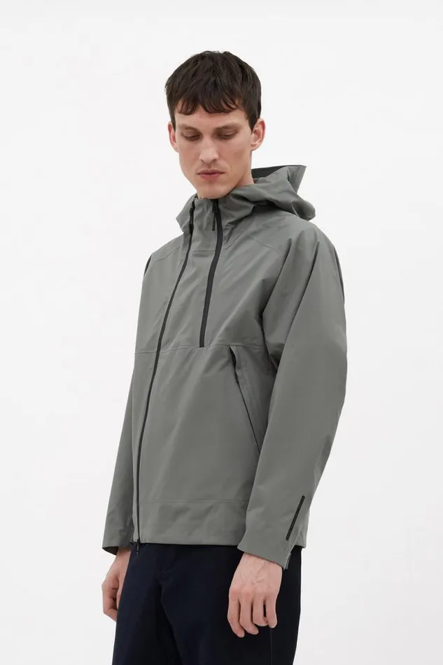 Men 3L Waterproof Shell Jacket Pewter Norse Projects Outerwear
